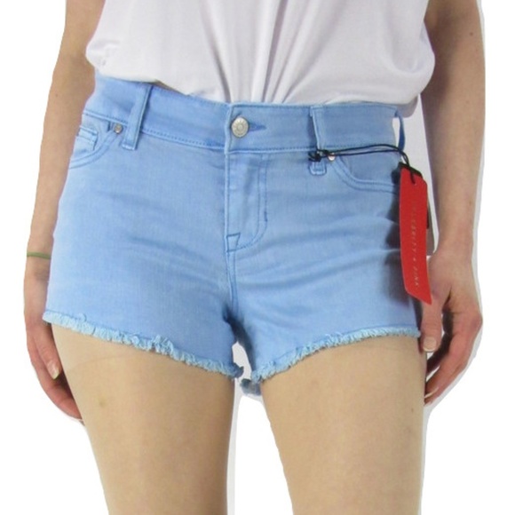 Celebrity Pink Blue Denim Fray Cutoff Shorts NWT - Picture 5 of 5